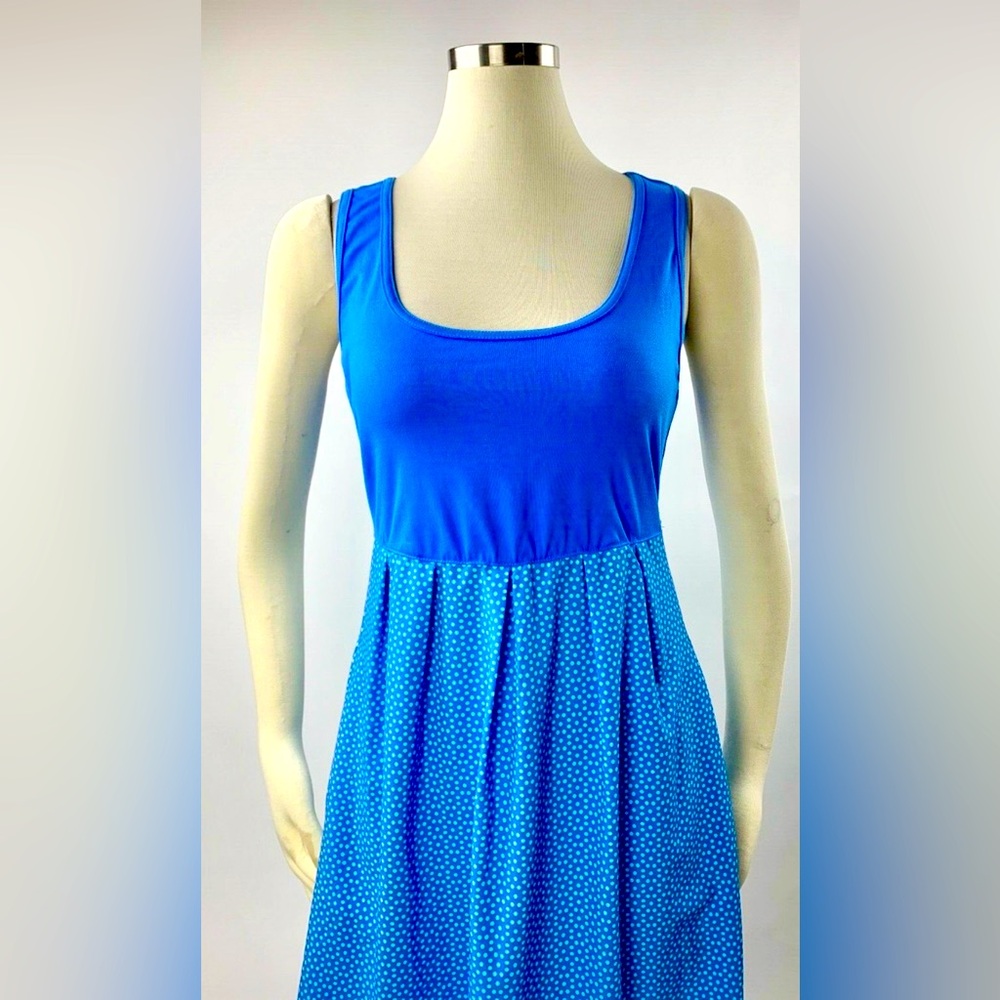 NEW Columbia Omni shade dress sleeveless blue teal dot Marakesh Maven tennis